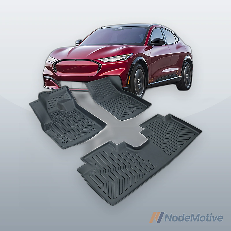 Floor Mats for 2021-2024 4Door Ford Mustang Mach-E TPE Black Liners All Weather