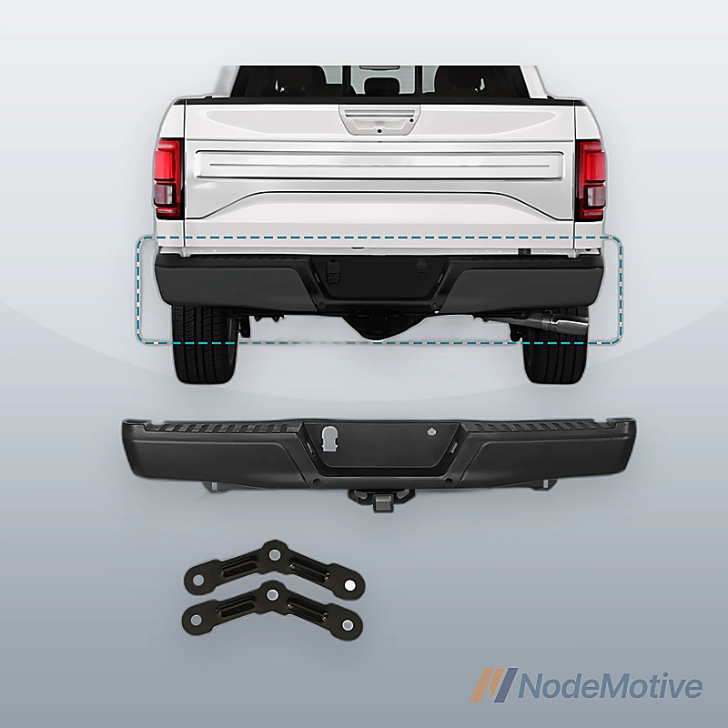Primered Steel Rear Step Bumper Assembly for 2015-2020 Ford F-150 w/ Max Tow