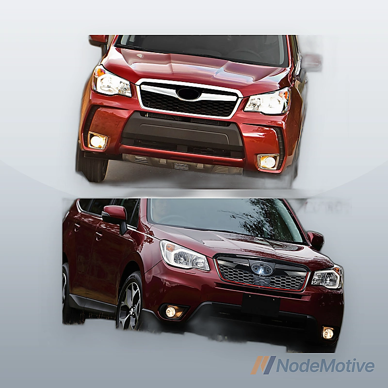 Front Grill for 2014-2018 Subaru Forester Gloss Black with Red Line
