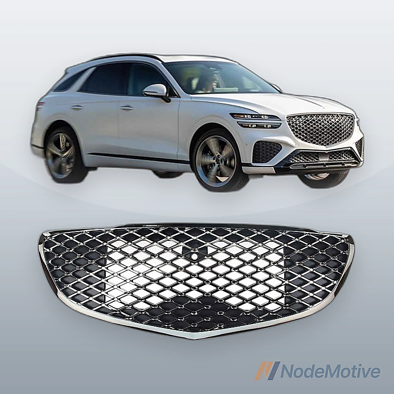 Front Grill Black Chrome For GENESIS GV70 2022-2023 W/ Camera hole