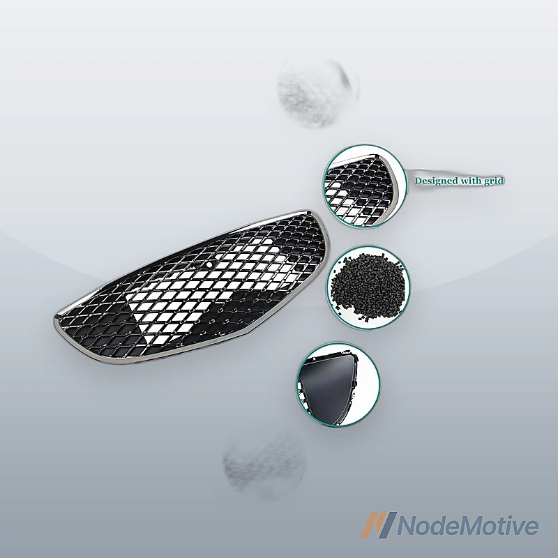 Front Grill Black Chrome For GENESIS GV70 2022-2023 W/ Camera hole