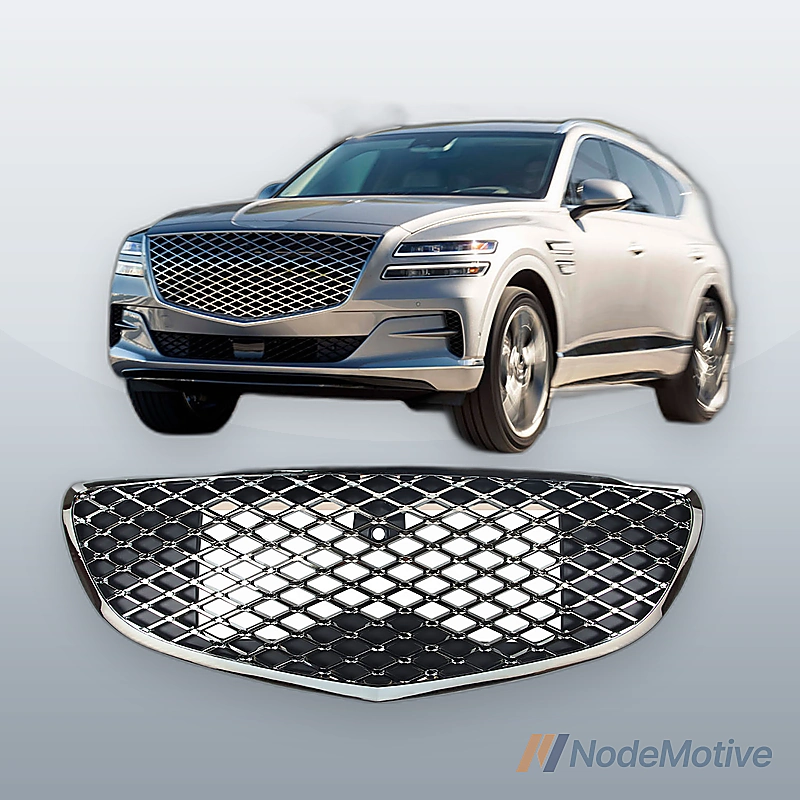 Front Grill Black Chrome For GENESIS GV70 2022-2023 W/ Camera hole