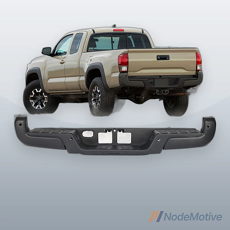 Rear Step Bumper Assembly Black With Sensor Holes For Toyota Tacoma 2016-2023