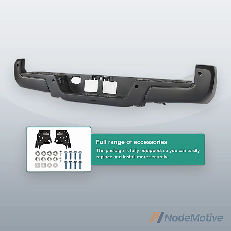 Rear Step Bumper Assembly Black With Sensor Holes For Toyota Tacoma 2016-2023