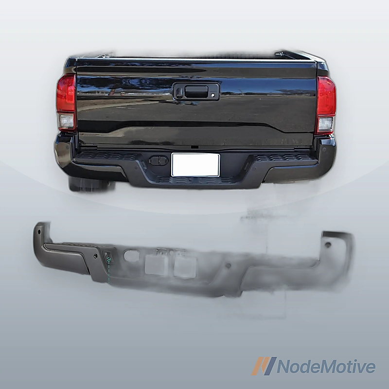 Rear Step Bumper Assembly Black With Sensor Holes For Toyota Tacoma 2016-2023