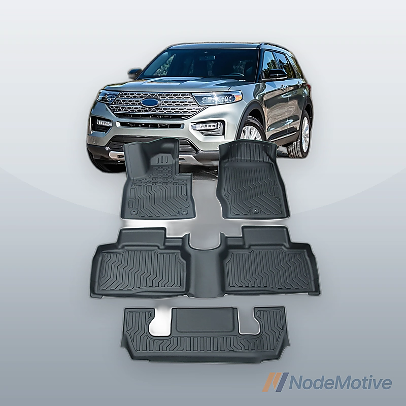 All Weather 3D Floor Mats for 2020 2021 2022 2023 Ford Explorer TPE 4PCS Liners
