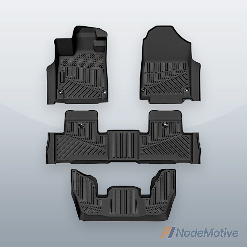 Car Floor Mats + 3rd Row TPE Floor Liners For 2022-2024 Acura MDX All Weather