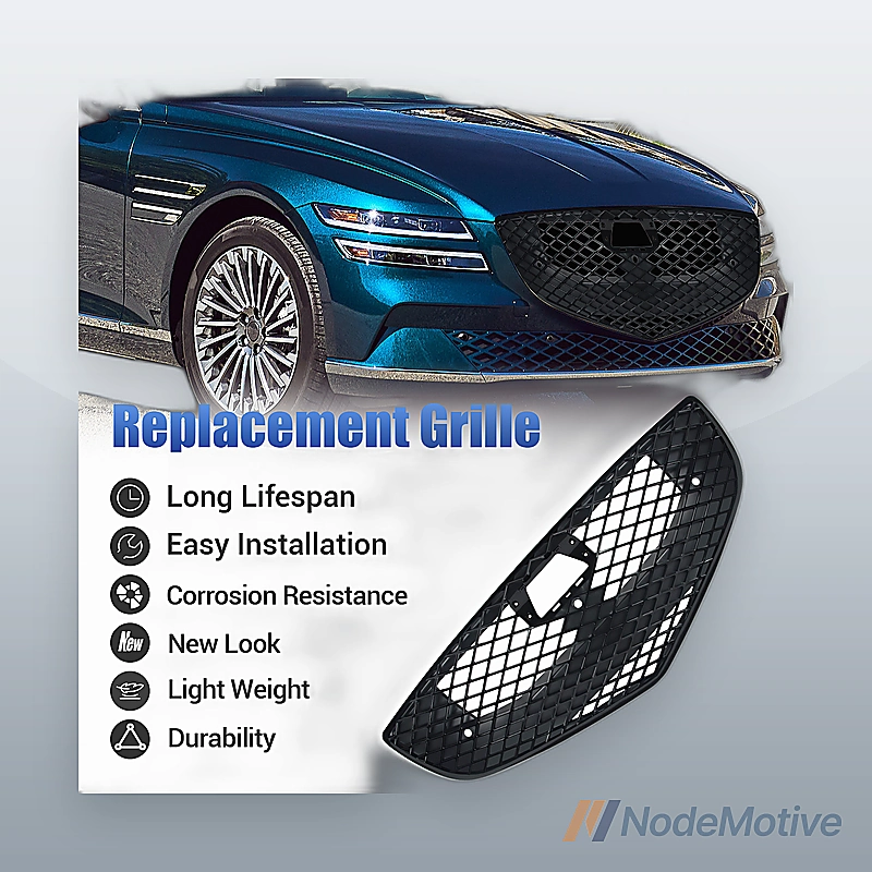 Front Grill Black for GENESIS G80 2021-2023 W/ Camera Hole