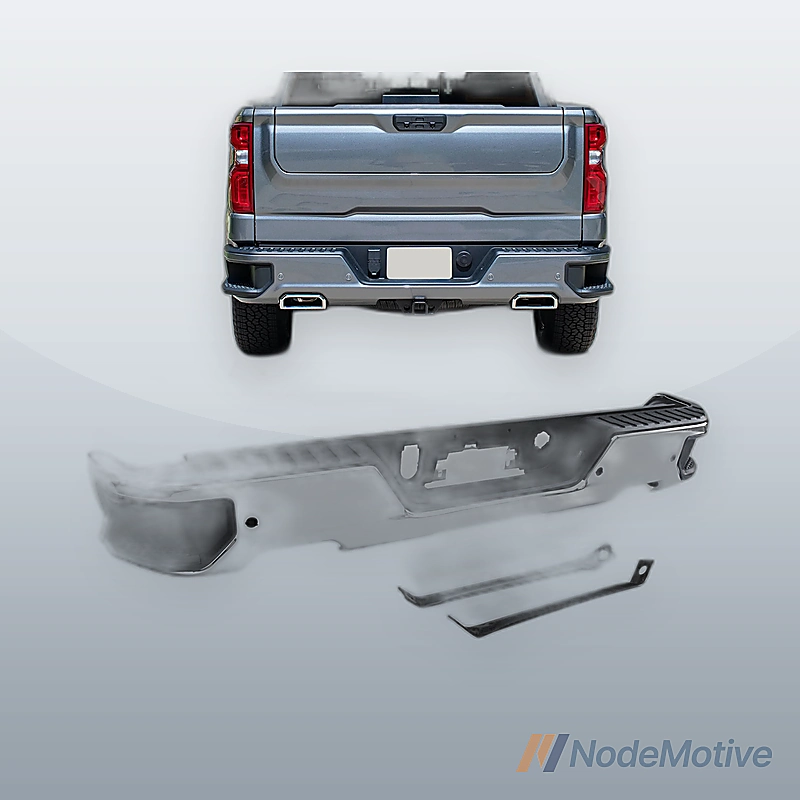 Chrome Rear Bumper Assembly for 2019-2023 Chevy Silverado GMC Sierra w/ Park