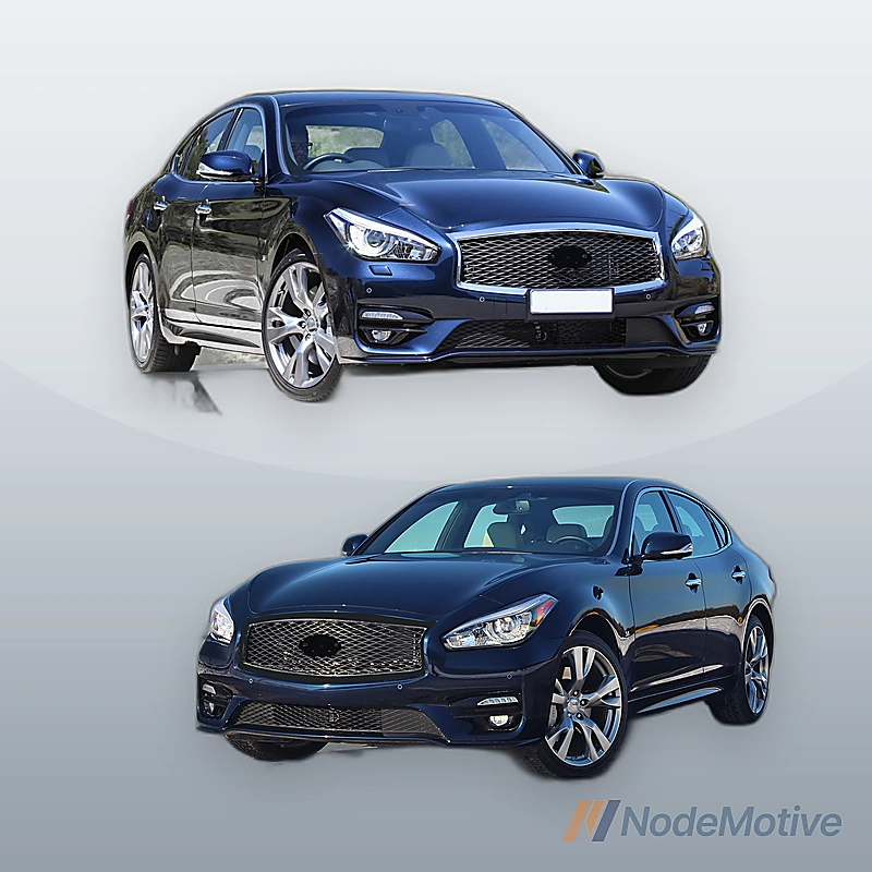 Front Grill for 2015-2019 INFINITI Q70L/Q70 With Camera Option Gloss Black