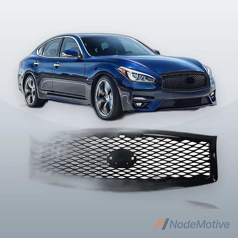 Front Grill for 2015-2019 INFINITI Q70L/Q70 With Camera Option Gloss Black