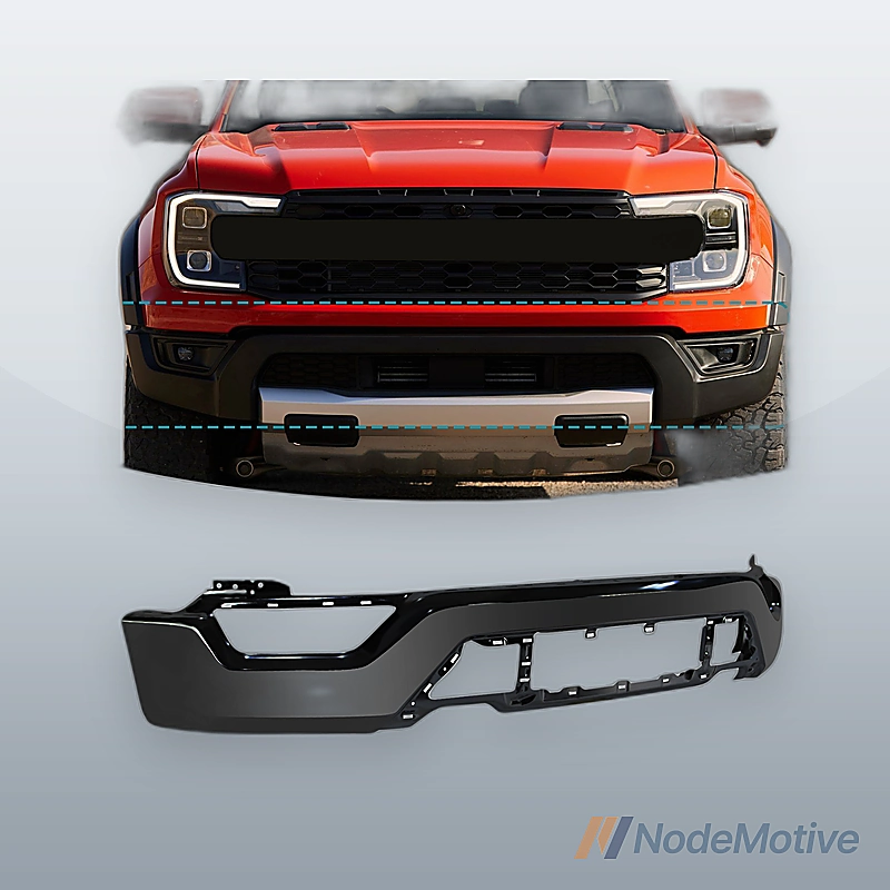 Front Bumper Face Bar W/ Fog Light Hole For 2021-2023 Ford F150 F-150 Black