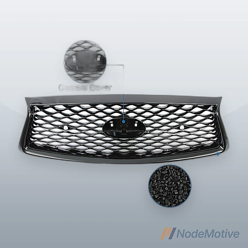 Front Grill for 2018-2023 INFINITI Q50 w/Sensor Hole Gloss Black