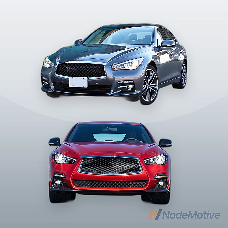Front Grill for 2018-2023 INFINITI Q50 w/Sensor Hole Gloss Black
