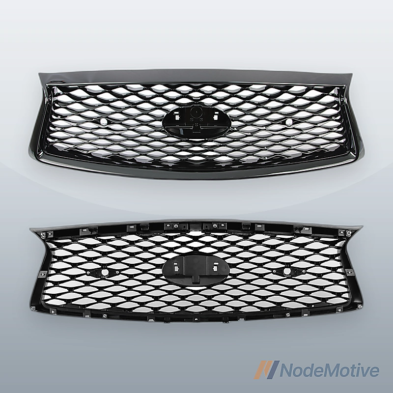 Front Grill for 2018-2023 INFINITI Q50 w/Sensor Hole Gloss Black