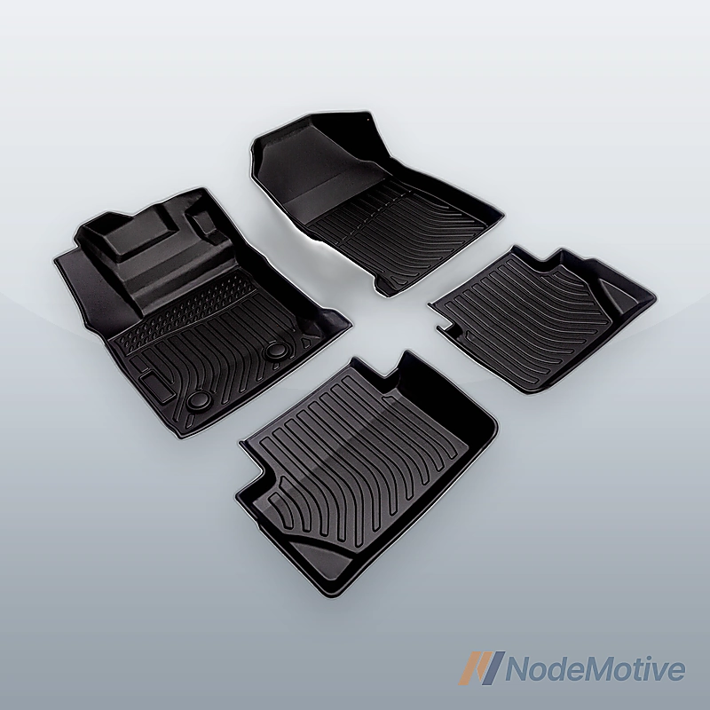 Car Floor Mats for 2014-2019 Ford Fiesta，All-Weather TPE Rubber