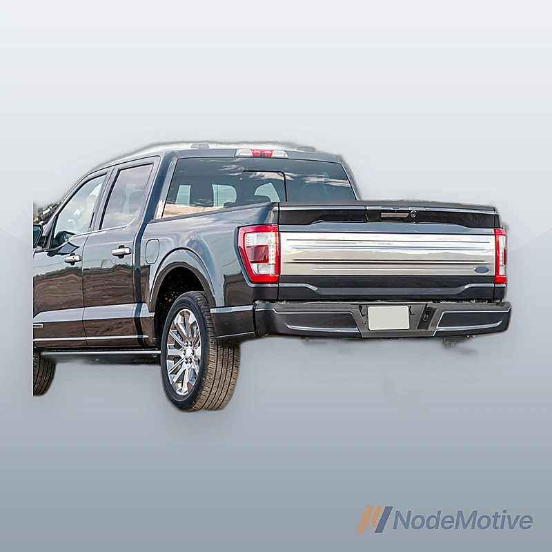 Black Rear Step Bumper Steel For 2021-2023 Ford F150 W/O Radar Holes