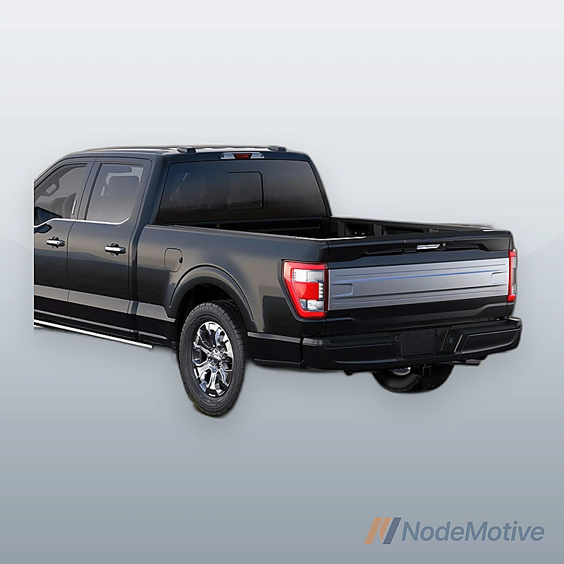 Black Rear Step Bumper Steel For 2021-2023 Ford F150 W/O Radar Holes