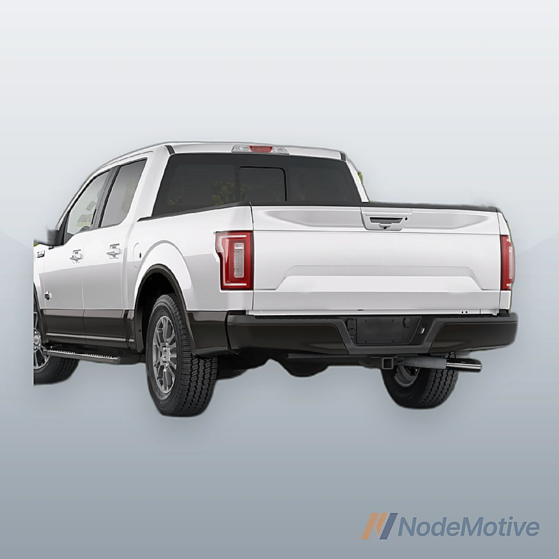Black Rear Step Bumper Steel For 2021-2023 Ford F150 W/O Radar Holes