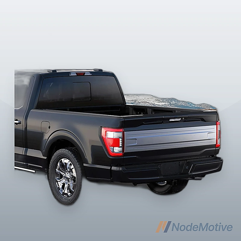 Black Rear Step Bumper Steel For 2021-2023 Ford F150 W/O Radar Holes