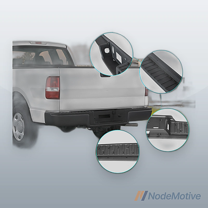 Rear Bumper Steel For 2021 Ford F150 W/ Tow Hole Black W/O Radar Holes