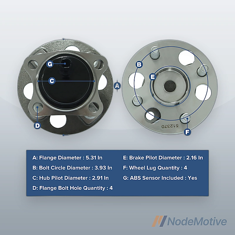 Pair Rear Wheel Hub Bearings for 12-19 Toyota Prius C 06-14 Yaris 2013 Scion iQ