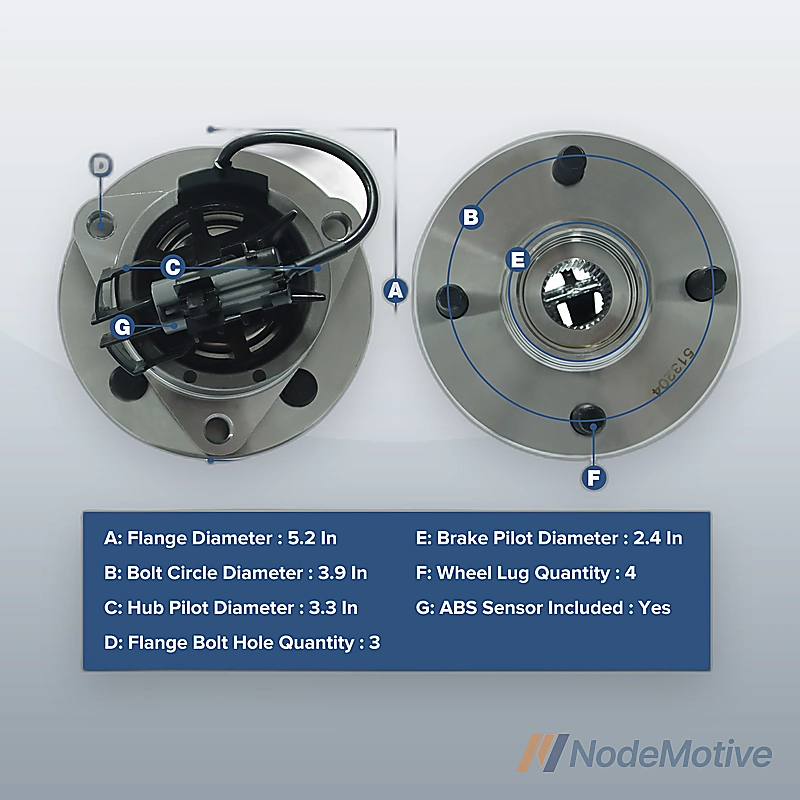 Front Wheel Hub Bearings Pair 2 for Chevy Cobalt Saturn Ion Pontiac G5 Pursuit