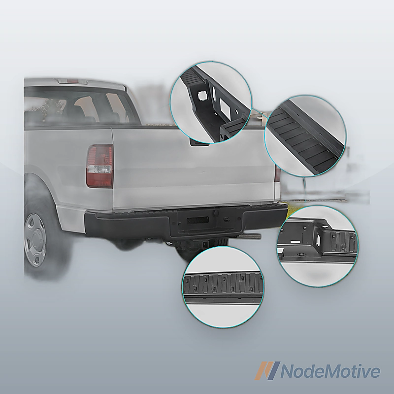 Rear Bumper Steel For 2021 Ford F150 W/ Tow Hole Black W/Radar Holes