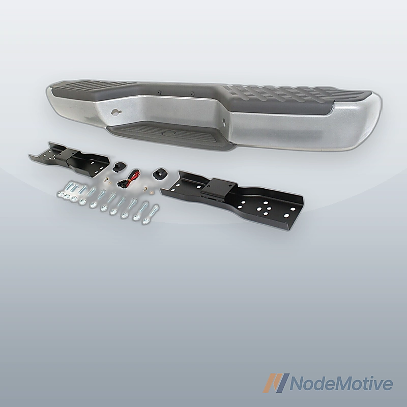Step Bumper Assembly For 2001-2004 Nissan Frontier Silver With Mounting Bracket
