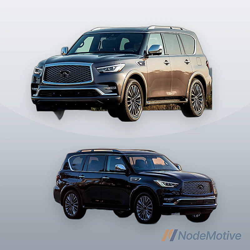 Front Grill for 2018-2021 INFINITI QX80 w/Camera Hole Gloss Black