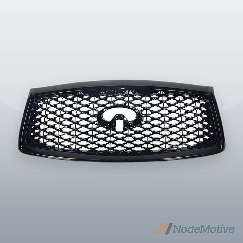 Front Grill for 2018-2021 INFINITI QX80 w/Camera Hole Gloss Black