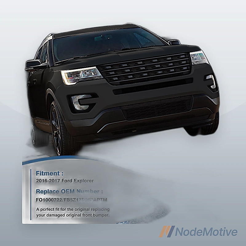 Front Bumper Plastic For 2016-2017 Ford Explorer W/O Radar Hole