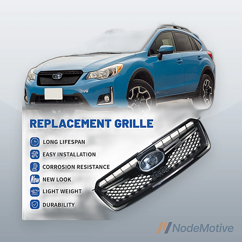 Front Grill for 2016-2017 Subaru XV Crosstrek Honeycomb Gloss Black