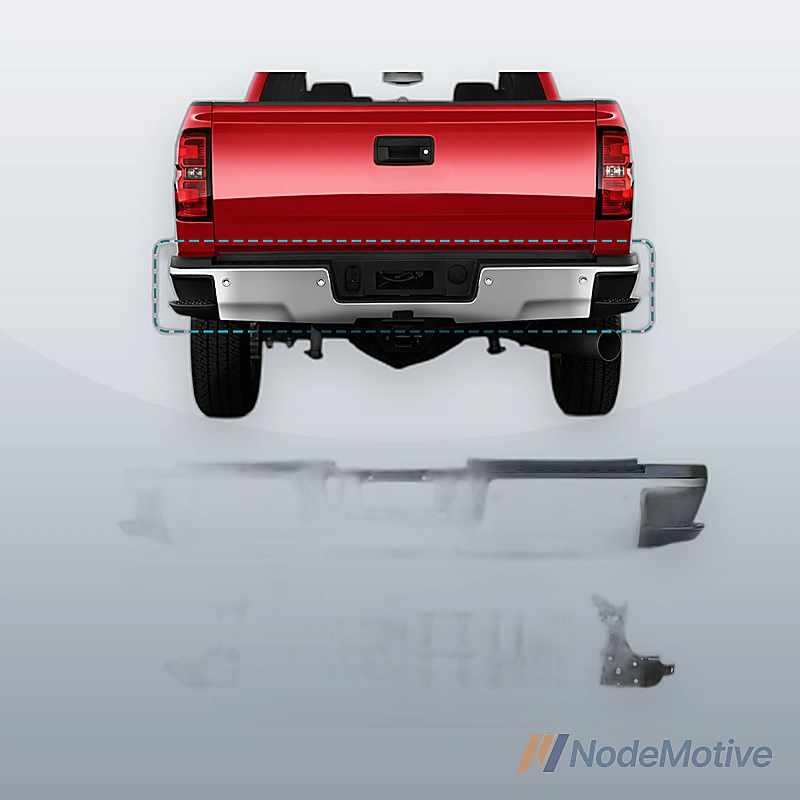 Chrome Rear Bumper Assembly for 2015-2019 Silverado Sierra 2500/3500 Dually