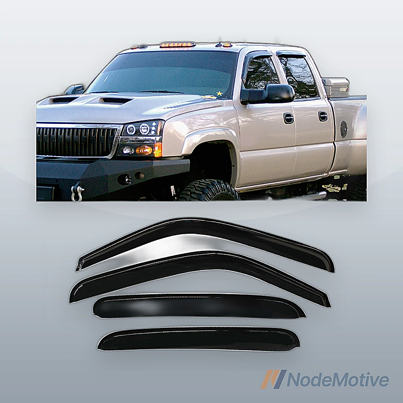 4pcs Sun/Rain Guard Window Visors Fit Cadillac/Chevy/GMC Crew Cab