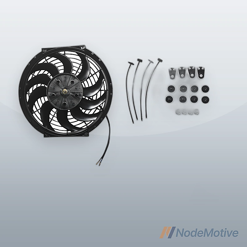 12\" Universal Slim Fan Push Pull Electric Radiator Cooling 12V 80W w/ Mount Kit