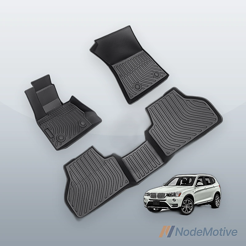 Premium Floor Mats for for BMW X3 F25 2011-2017 TPE Rubber Black 3Pcs