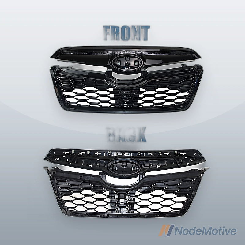 Front Grill for 2019-2021 Subaru Forester Gloss Black w/Camera Hole