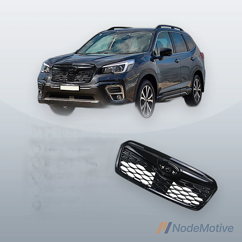 Front Grill for 2019-2021 Subaru Forester Gloss Black w/Camera Hole