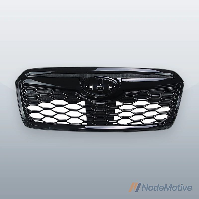 Front Grill for 2019-2021 Subaru Forester Gloss Black w/Camera Hole