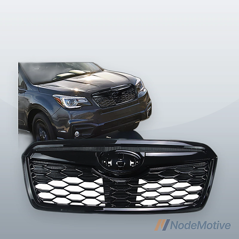 Front Grill for 2019-2021 Subaru Forester Gloss Black w/Camera Hole