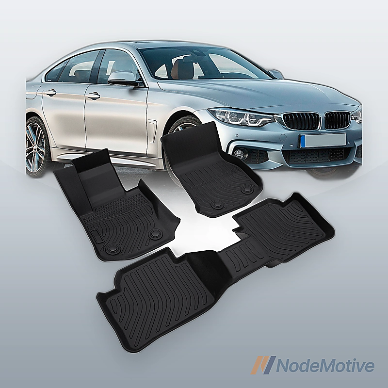 Weather FloorLiner Mats for BMW 4-Series Coupe with xDrive 2014-2019 Black