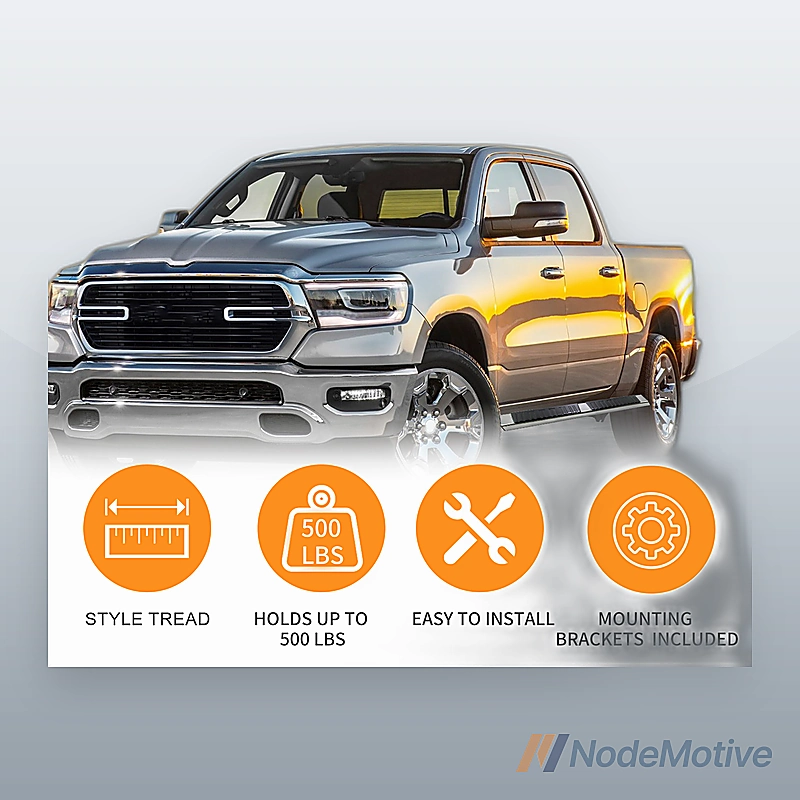 Side Step Nerf Bars Running Board for 19-22 RAM 1500 Crew Cab 4 Door, L+R