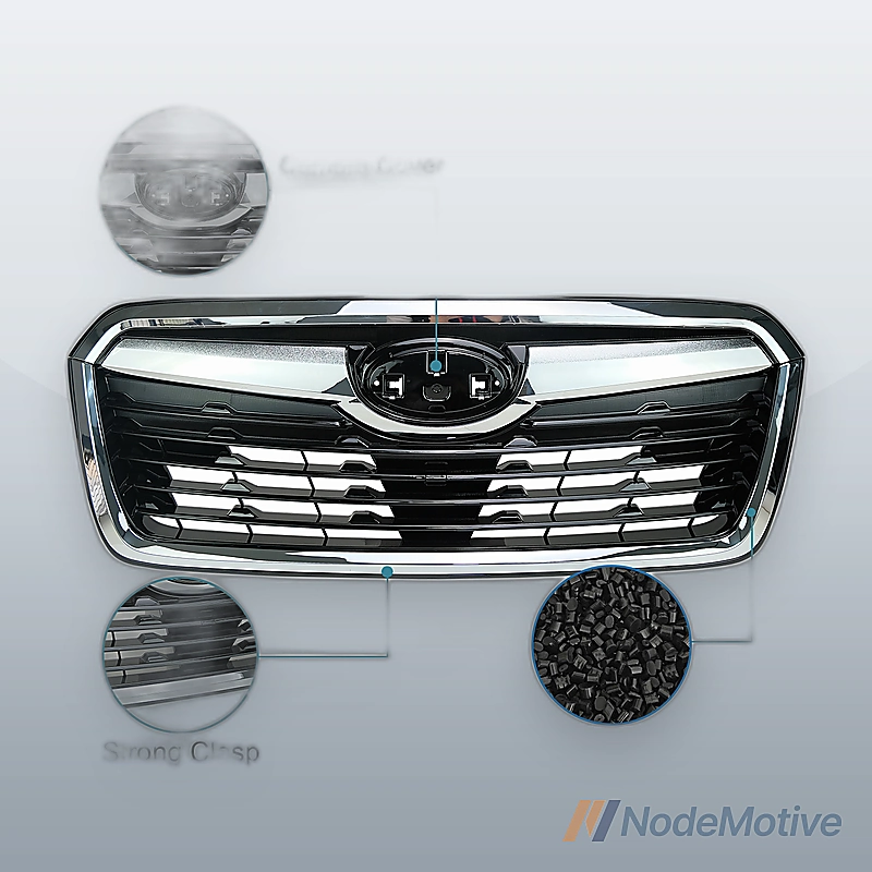 Front Grill for 2019-2021 Subaru Forester w/Camera Hole Chrome Moulding
