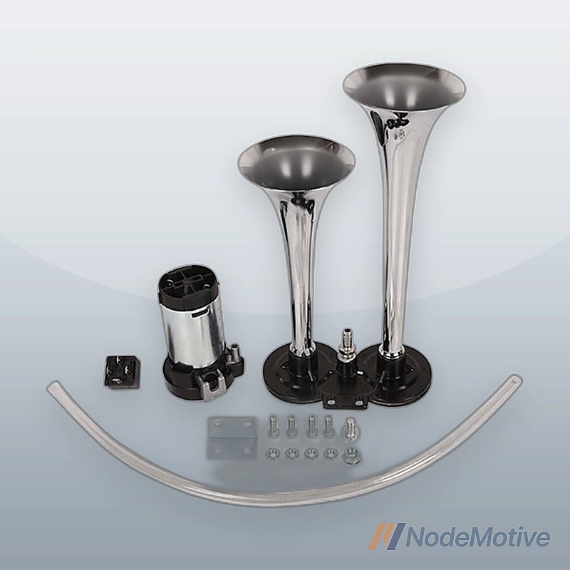Loud Dual Trumpet Train Air Horn System For Car/Truck 12V Chrome& Black