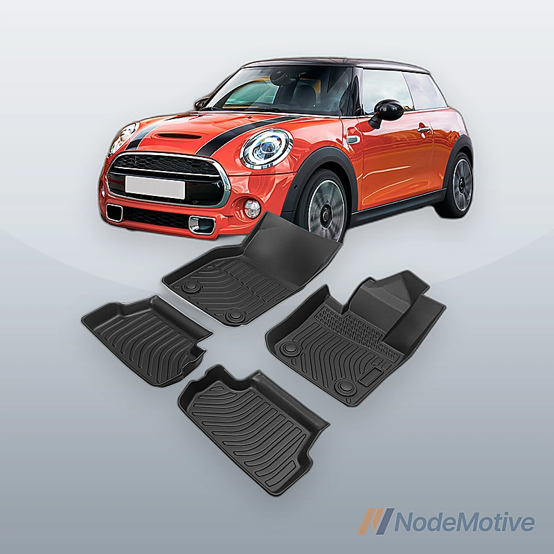 Car Floor Mats for 2014-2022 MINI Hardtop 2 Door Black All-Weather TPE Rubber