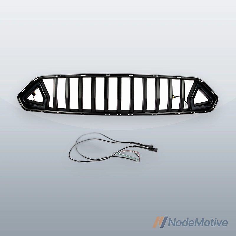 Car Front Grill for 18-21 Ford Mustang w/ LED&Wiring,Matte Black Grille
