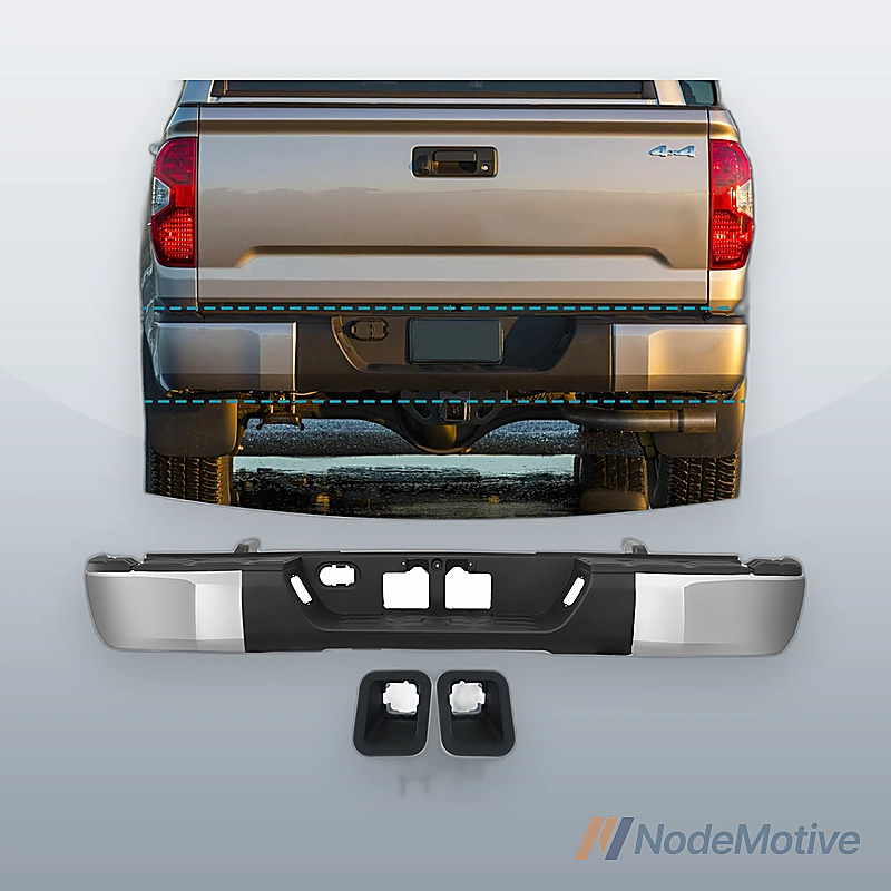 Chrome Steel Rear Step Bumper Assembly for 2014-2021 Toyota Tundra Pickup