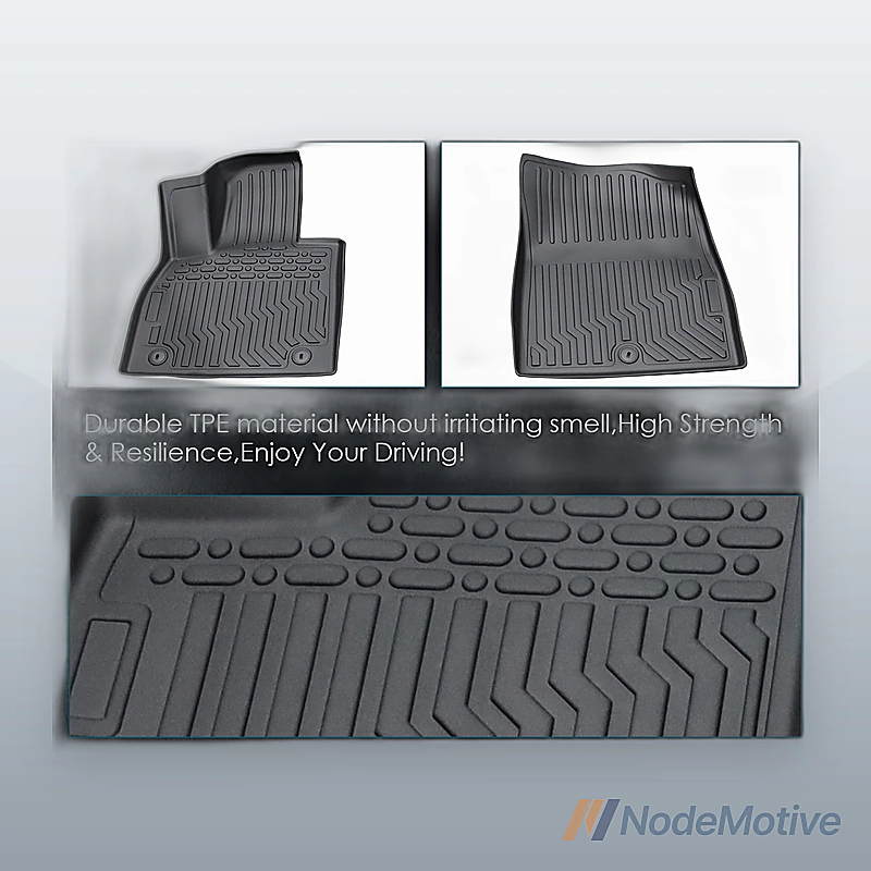 Car Floor Mats for 2020-2023 Hyundai Palisade w/ Bucket Seats Black TPE Rubber