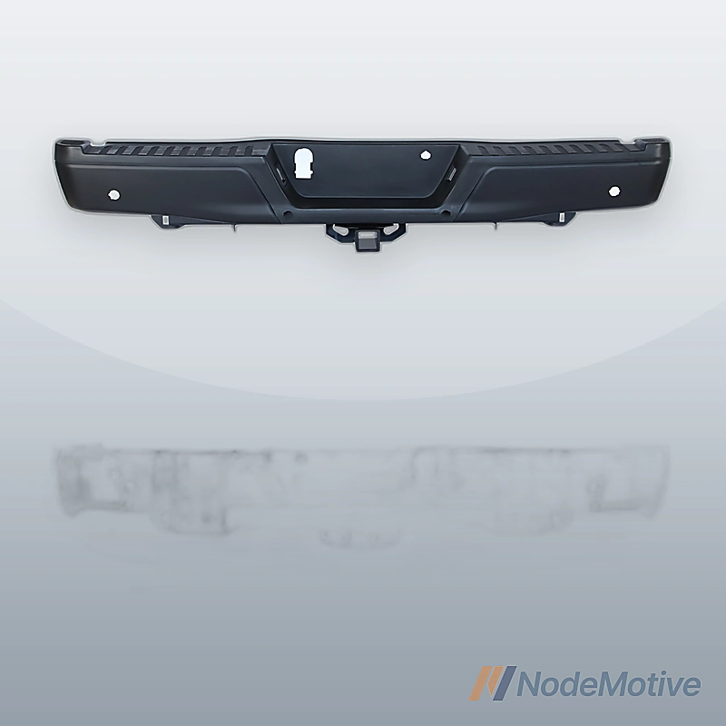 Black Rear Bumper Assembly For 2015-20 Ford F-150 w/Max Tow Hitch w/Sensor Holes